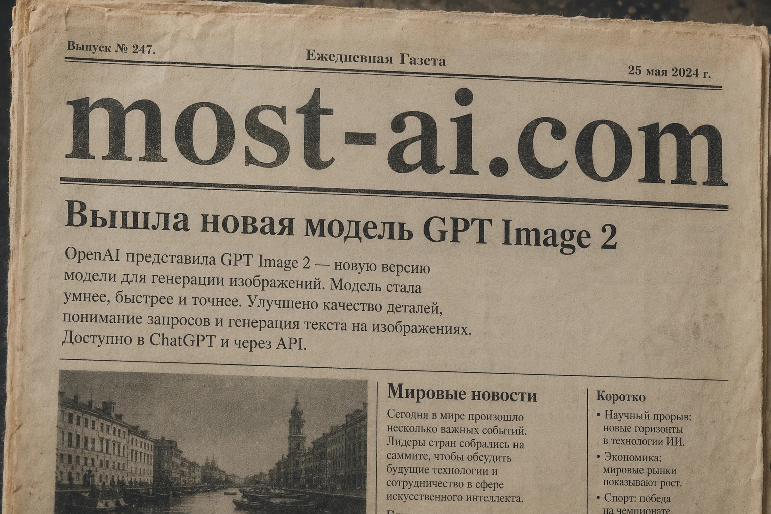 Изображение, созданное с GPT Image 2 в Most AI