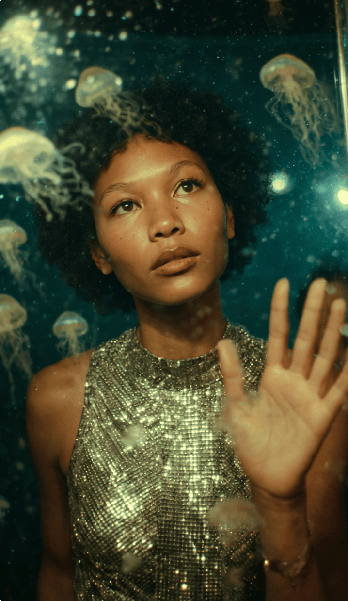 Женщина на перекрёстке дорог — сюрреализм, Nano Banana Pro